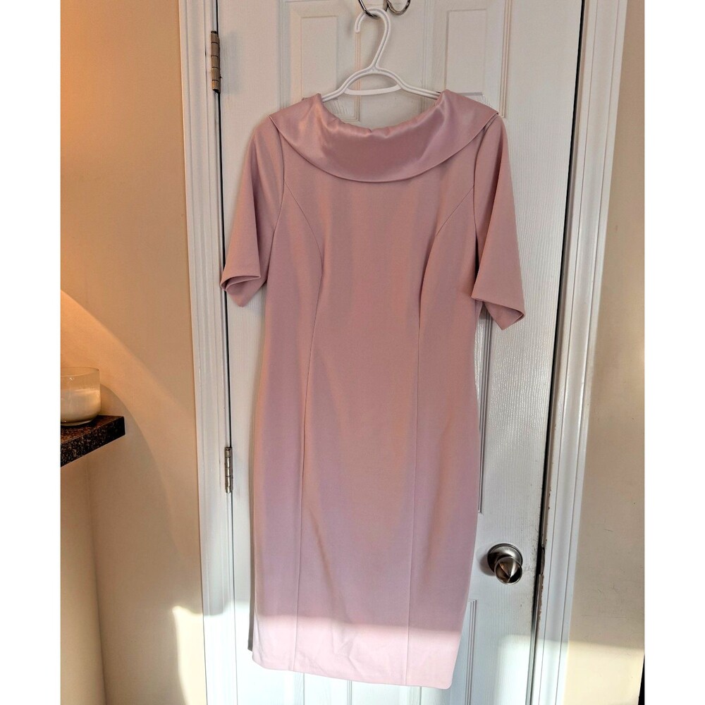 White House Black Market Blush Midi Sheath Dress with Cowl Neck - Picture 6 of 9